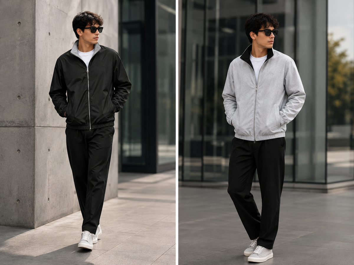 SUPER CLONE LORO PIANA REVERSIBLE BOMBER JACKET SIZES SMALL TO XXL