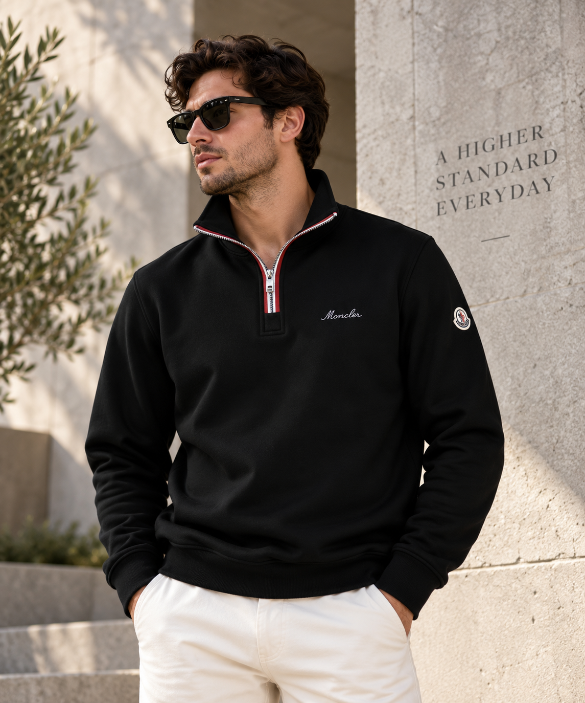 SUPER CLONE MONCLER HALF ZIP SWEAT