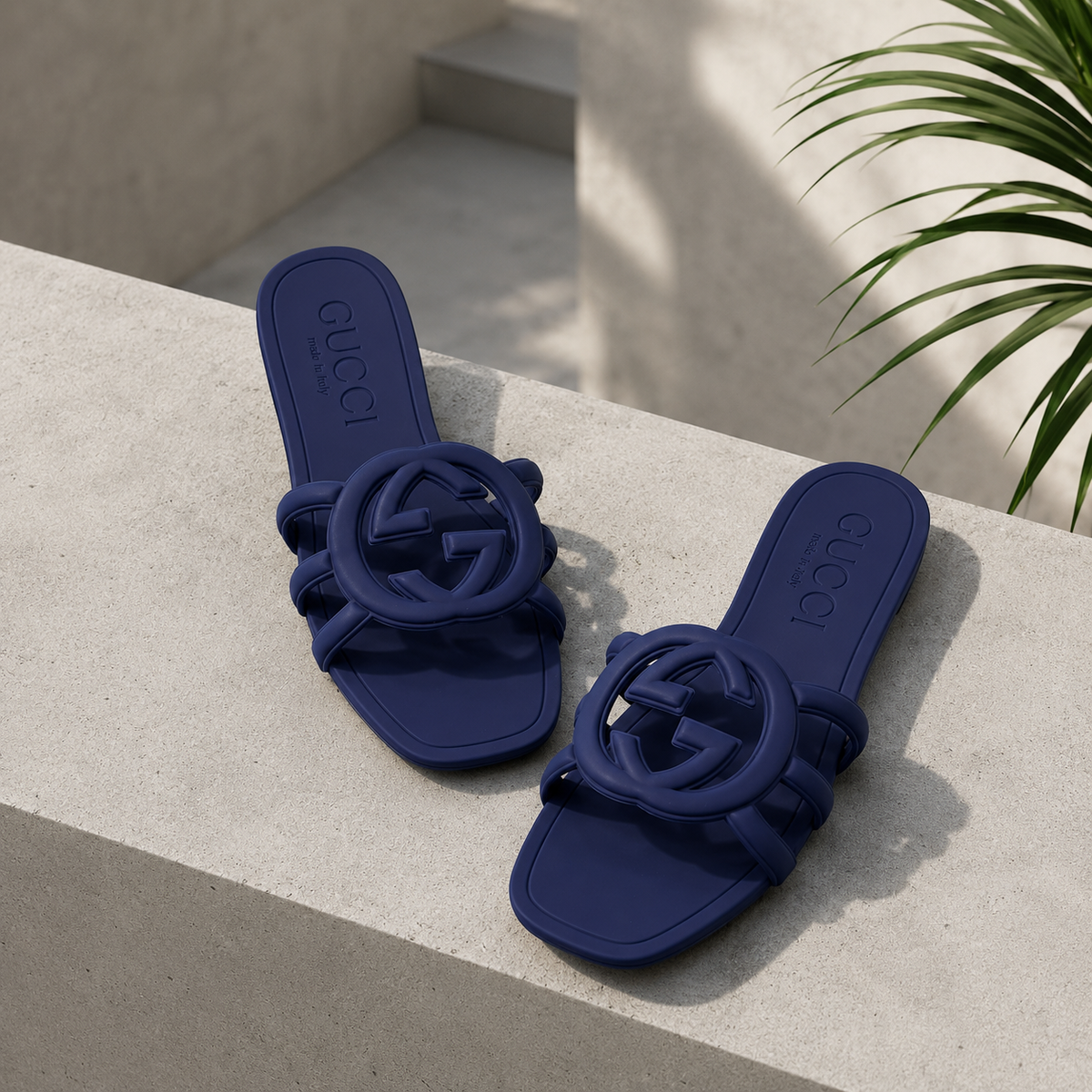 SUPER CLONE WOMENS INTERLOCKING G SLIDE SANDAL SIZES 3 TO 8