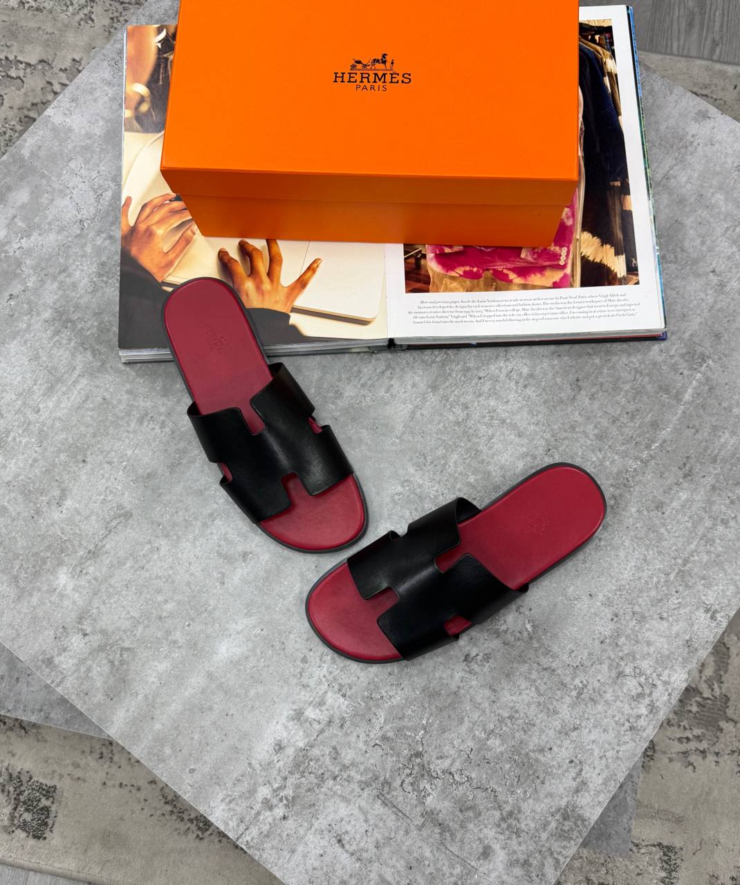 SUPER CLONE HERMES IZMIR SANDAL FULL LEATHER WITH FULL PACKAGING ETC SIZES 7 TO 12