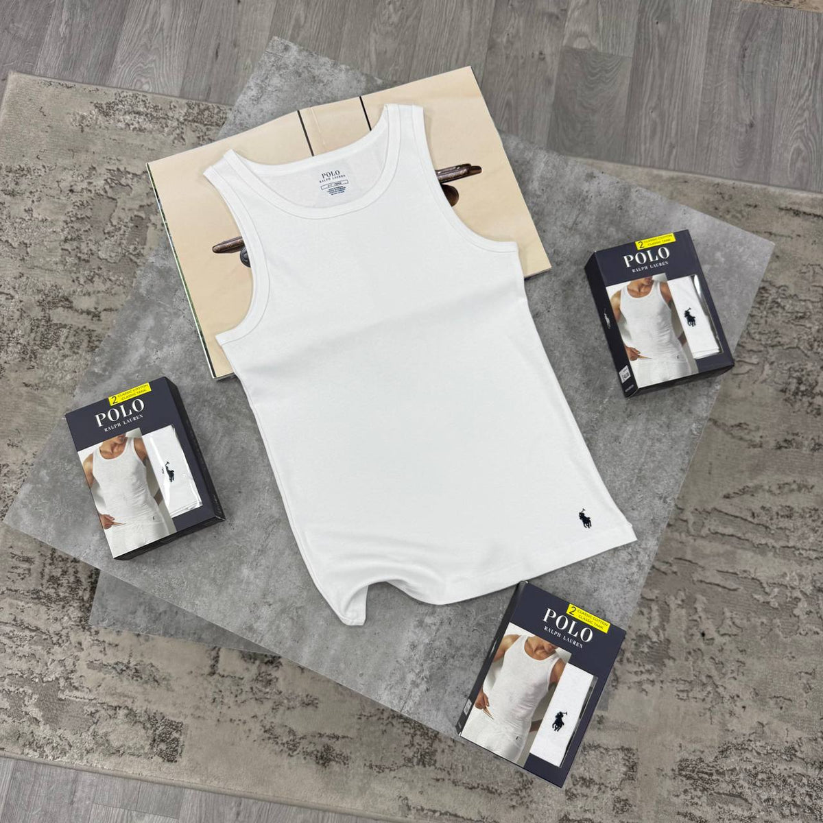 SUPER CLONE RALPH LAUREN CLASSIC COTTON TANK 2 PCS IN A PACK