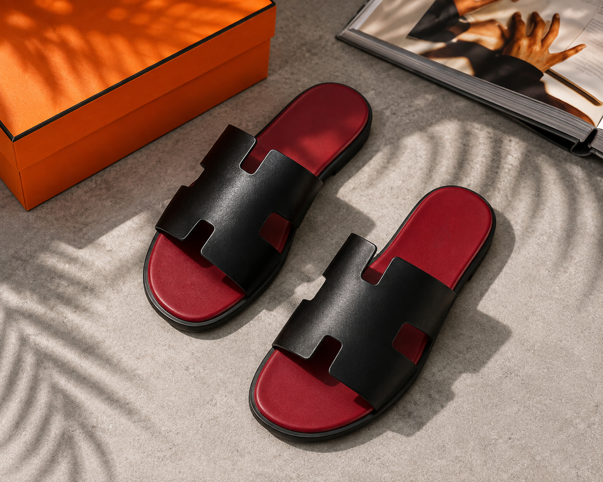 SUPER CLONE HERMES IZMIR SANDAL FULL LEATHER WITH FULL PACKAGING ETC SIZES 7 TO 12
