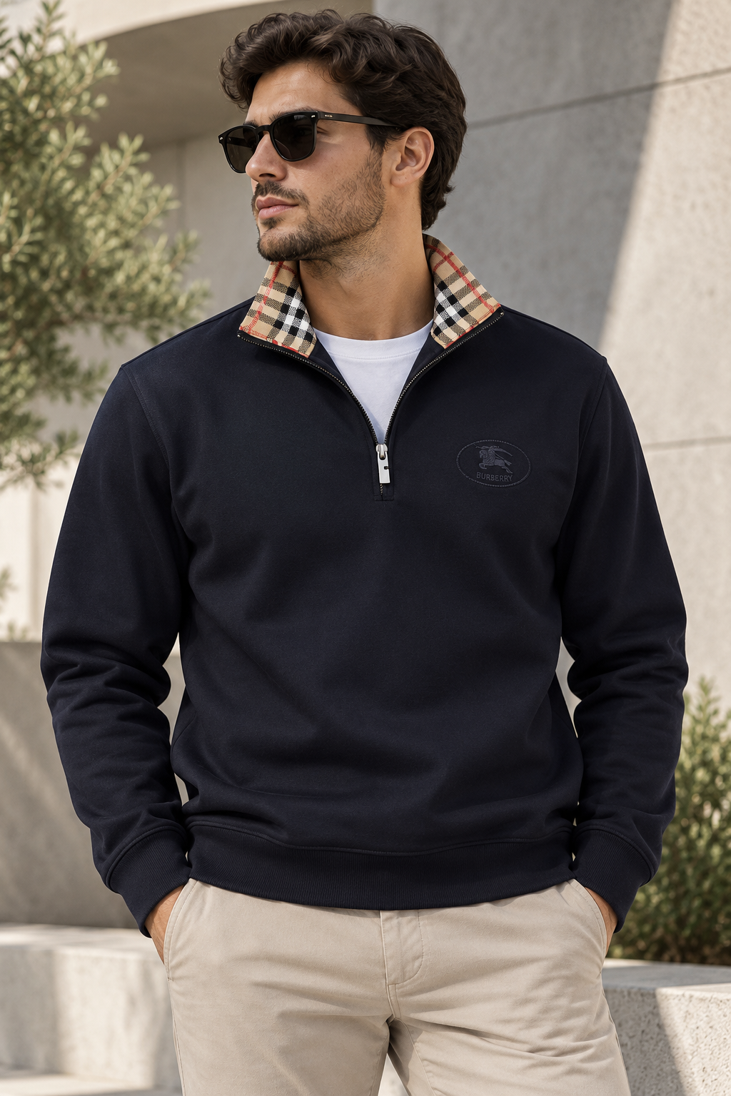 SUPER CLONE BURBERRY HALFZIP SWEAT