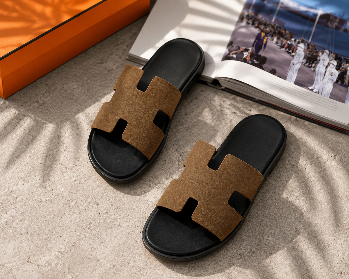 SUPER CLONE HERMES IZMIR SANDAL FULL LEATHER WITH FULL PACKAGING ETC SIZES 7 TO 12