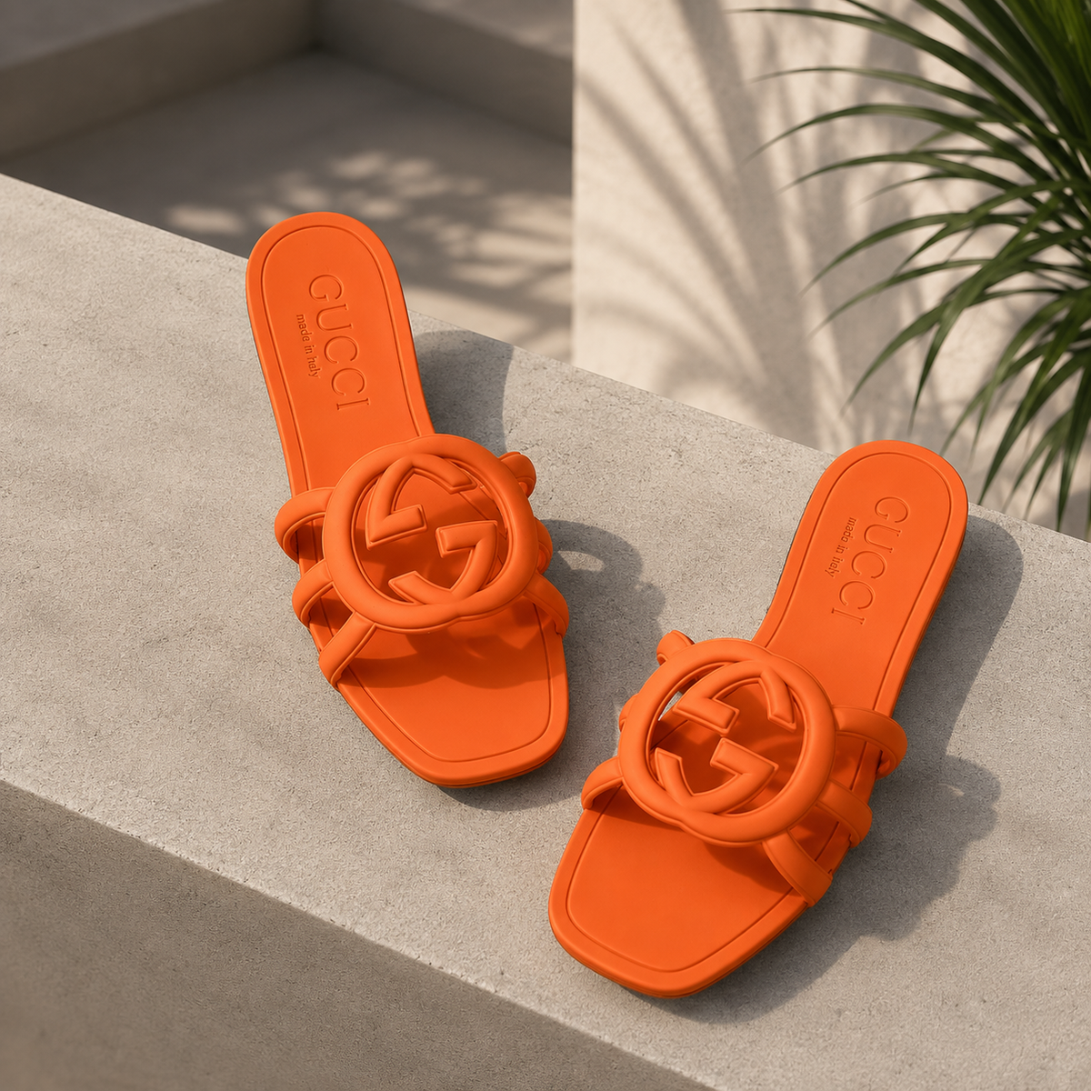 SUPER CLONE WOMENS INTERLOCKING G SLIDE SANDAL SIZES 3 TO 8