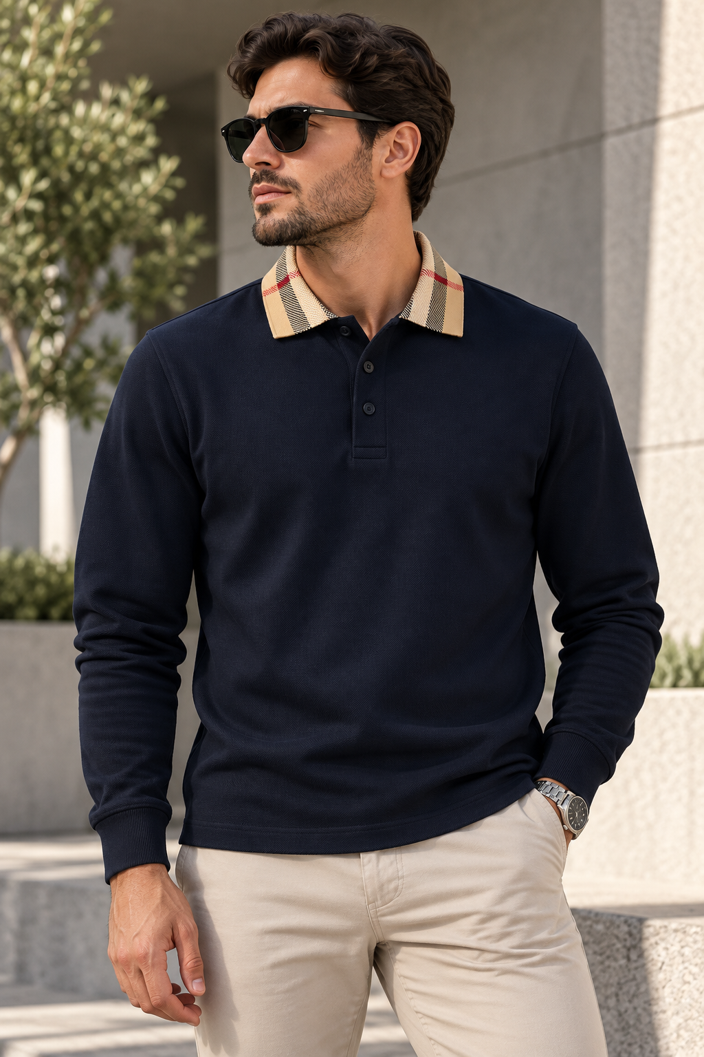 SUPER CLONE BURBERRY LONG SLEEVE POLO