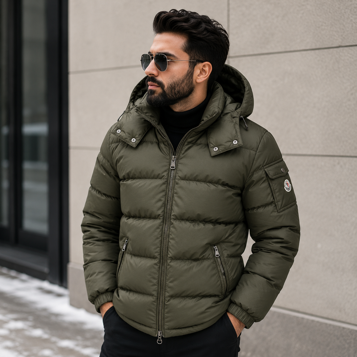 SUPER CLONE MONCLER  HOODED PUFFER JACKET
