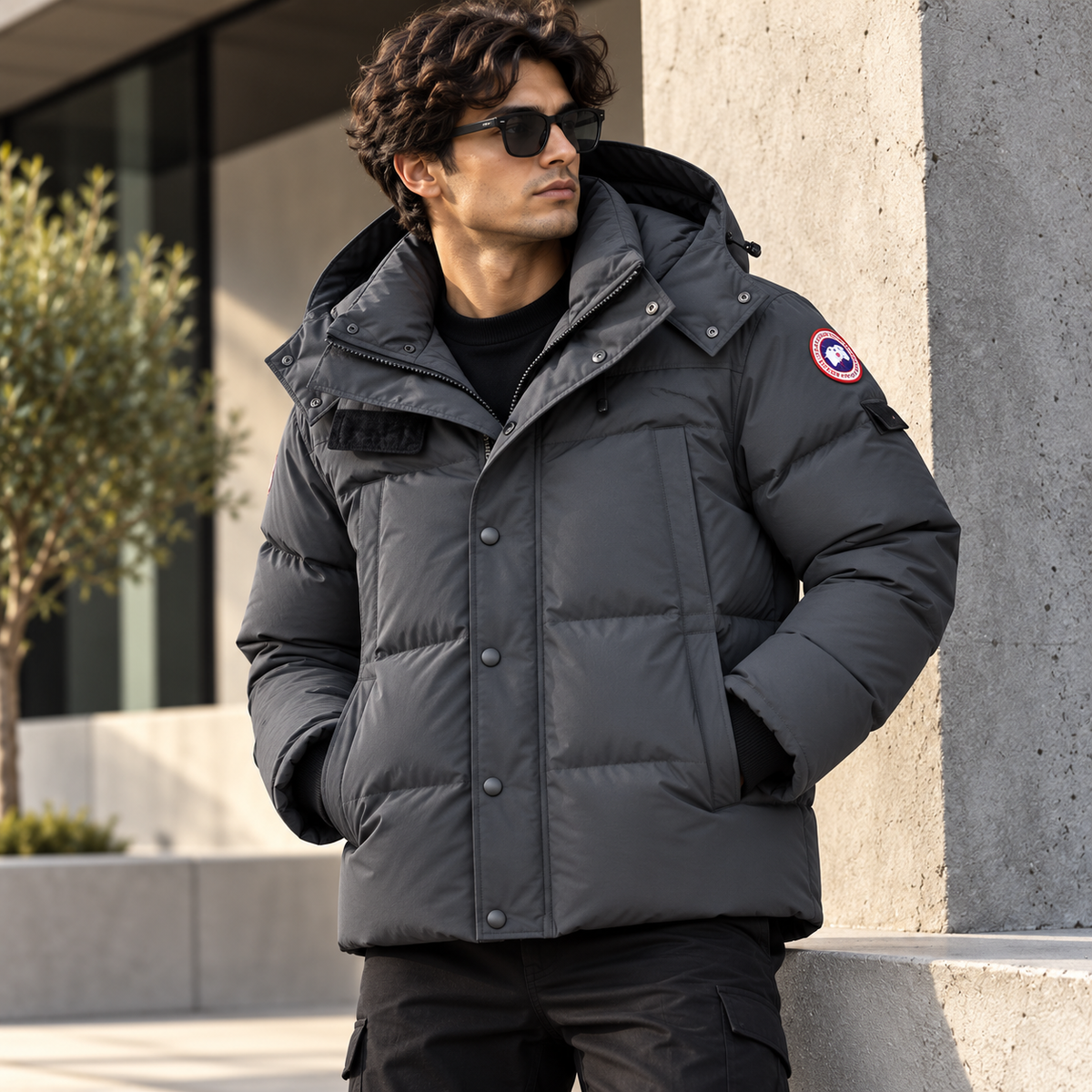 SUPER CLONE WYNDHAM PARKA WITH FUR WITH GHOST  AND RED BADGE WITH DUST BAG