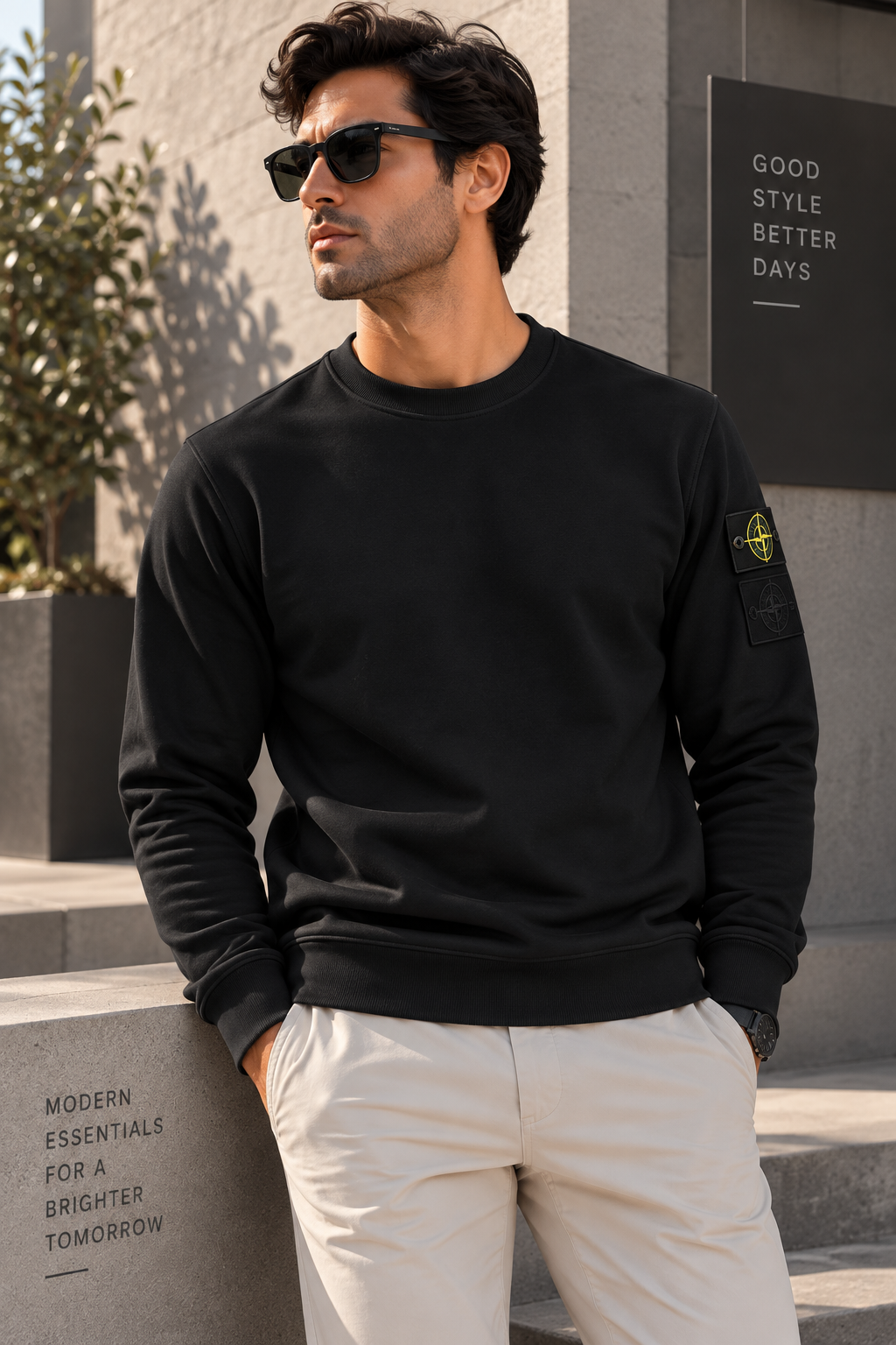SUPER CLONE STONEY SWEAT WITH DOUBLE BADGE
