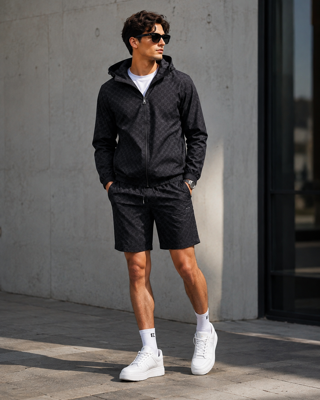 SUPER CLONE GUCCI WINDBREAKER & SHORTS SIZES SMALL TO XXL