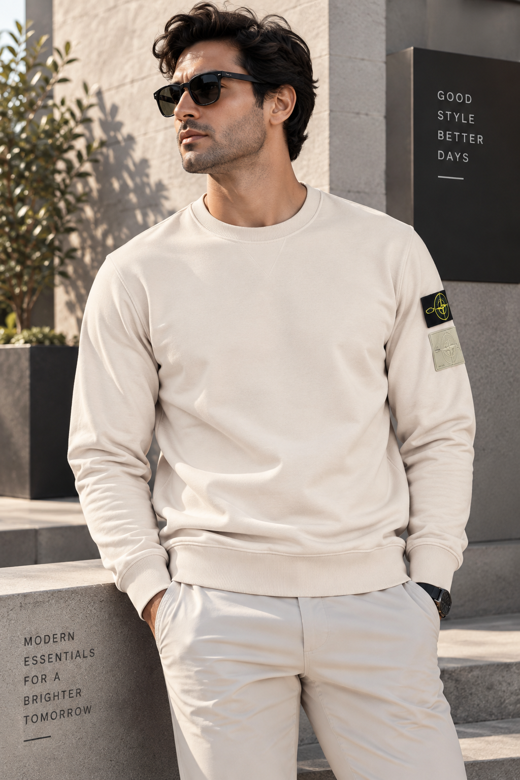 SUPER CLONE STONEY SWEAT WITH DOUBLE BADGE
