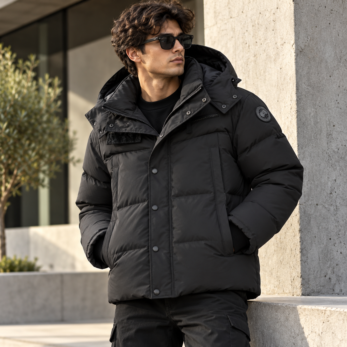 SUPER CLONE WYNDHAM PARKA WITH FUR WITH GHOST  AND RED BADGE WITH DUST BAG