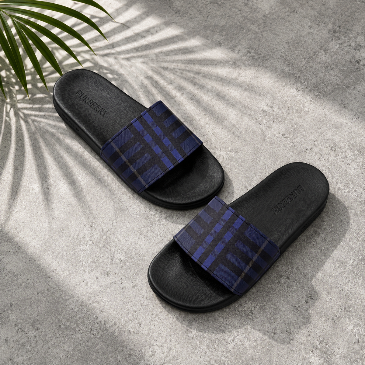 HIGH END BURBERRY SLIDES MENS WITH FULL PACKAGING ETC SIZES 7 TO 12