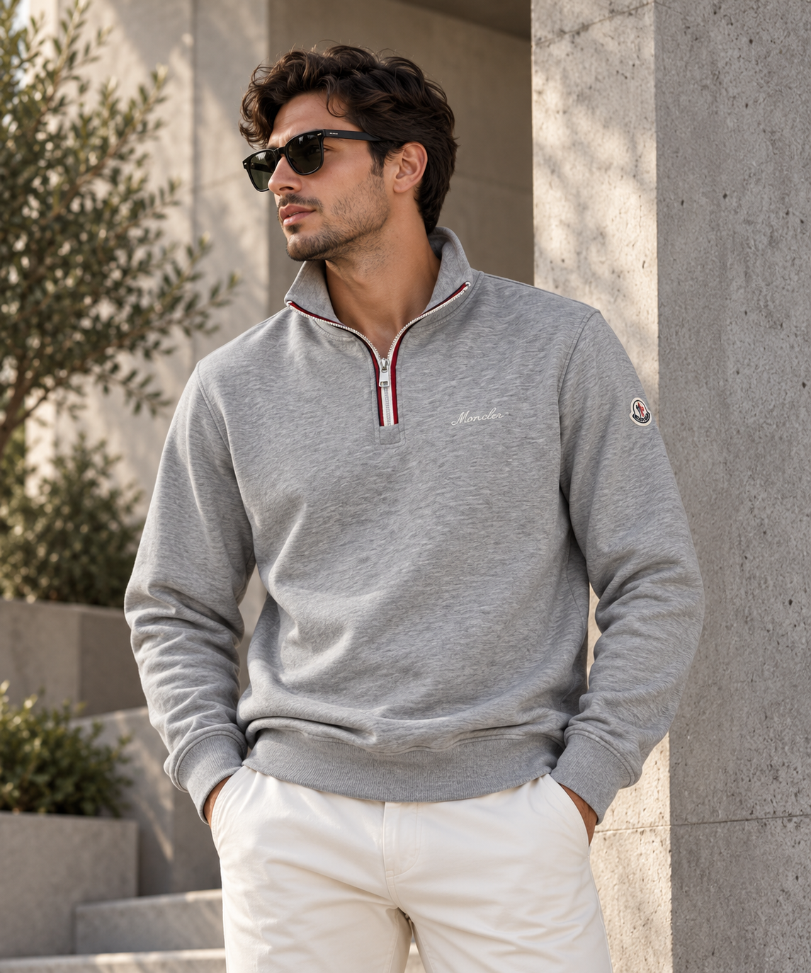 SUPER CLONE MONCLER HALF ZIP SWEAT