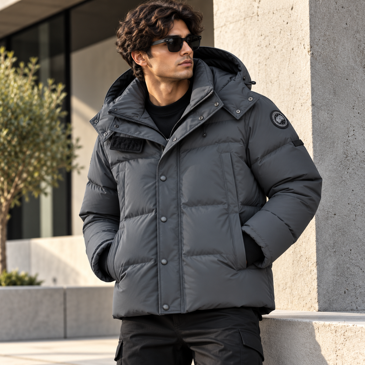 SUPER CLONE WYNDHAM PARKA WITH FUR WITH GHOST  AND RED BADGE WITH DUST BAG