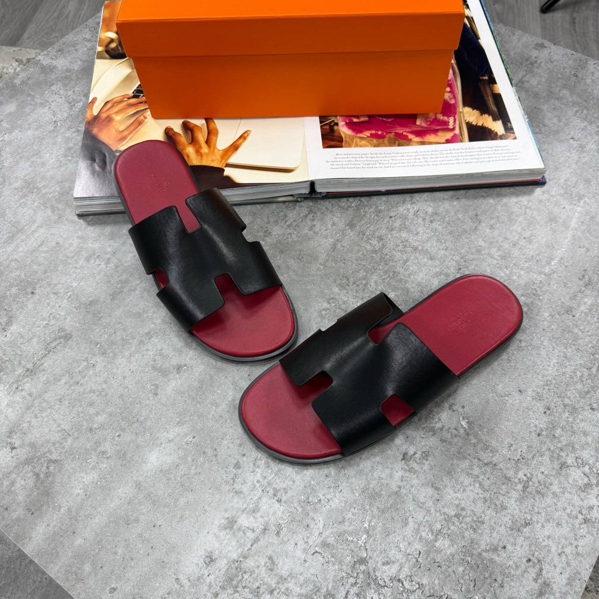 SUPER CLONE HERMES IZMIR SANDAL FULL LEATHER WITH FULL PACKAGING ETC SIZES 7 TO 12