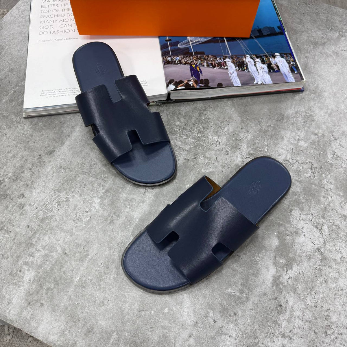 SUPER CLONE HERMES IZMIR SANDAL FULL LEATHER WITH FULL PACKAGING ETC SIZES 7 TO 12